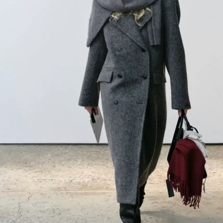 [BUNJANG] London Plot Vanilla Coat Charcoal / 런던플랏 바닐라 코트 차콜