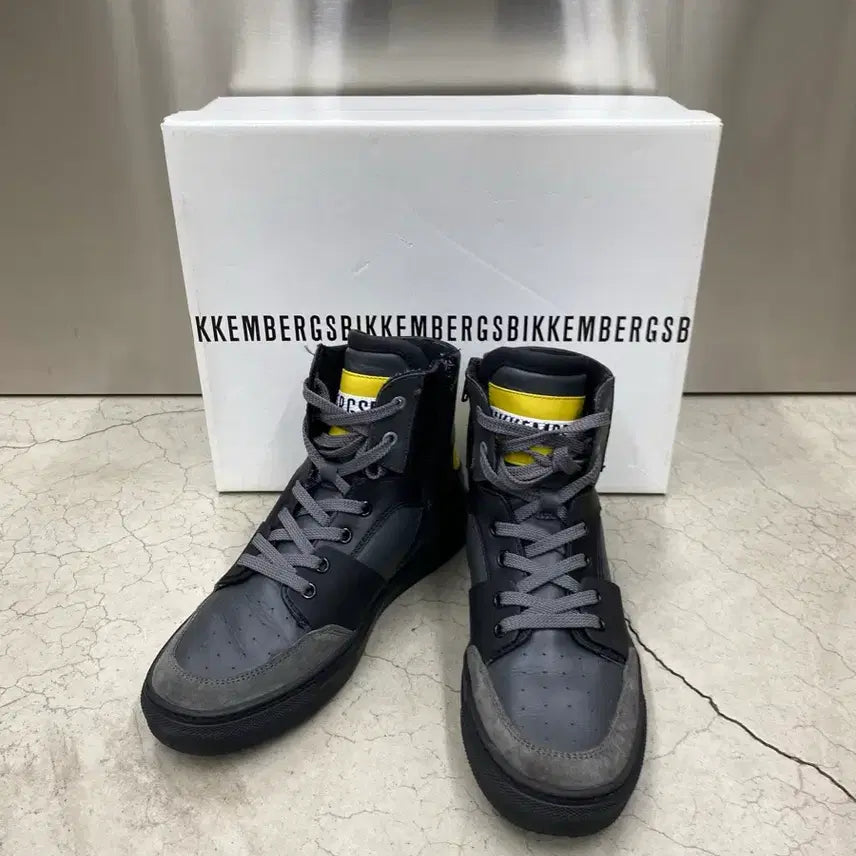 [BUNJANG] Dirk Bikkembergs Leather High-Top Sneakers / 딕 비켐버그 레더 하이탑