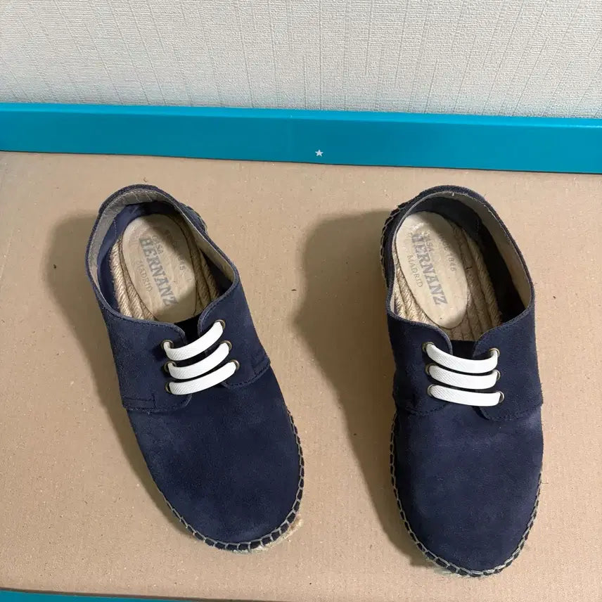 [BUNJANG] Casas Hernandez Navy Suede Espadrille Slip-On Shoes / 에스파듀 카사 헤르난즈 네이비 스웨이드 슬립온