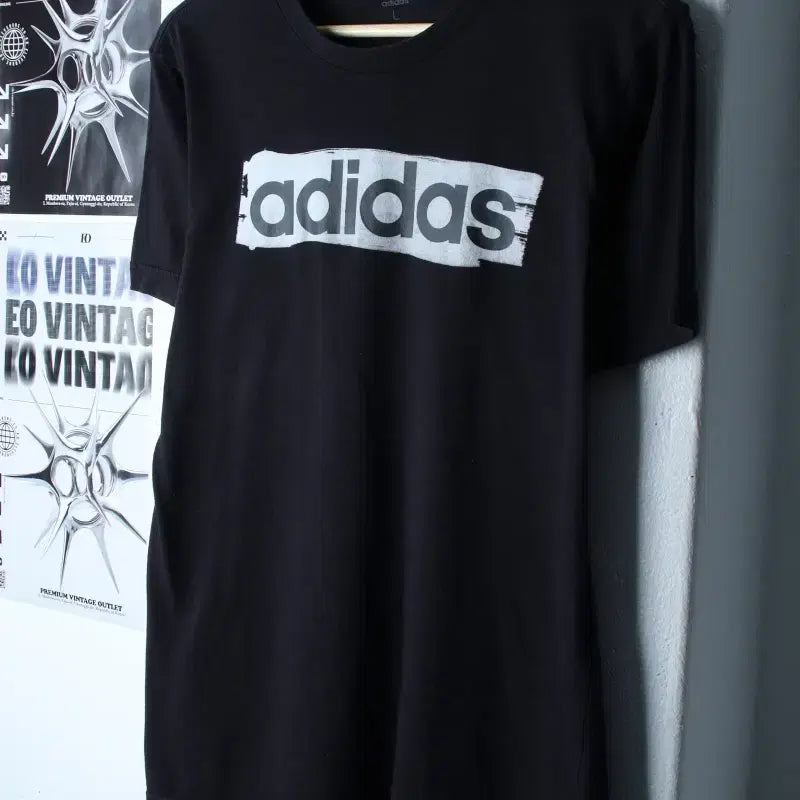 [BUNJANG] Adidas Big Logo T-Shirt Black Old School / (L) 아디다스 반팔 티셔츠 빅로고 블랙 올드스쿨-1865C