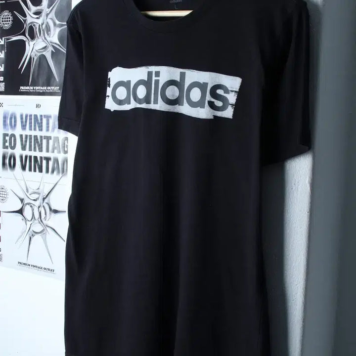 [BUNJANG] Adidas Big Logo T-Shirt Black Old School / (L) 아디다스 반팔 티셔츠 빅로고 블랙 올드스쿨-1865C