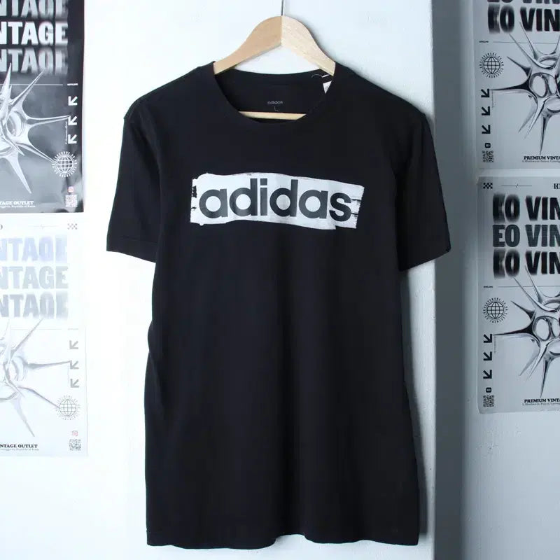 [BUNJANG] Adidas Big Logo T-Shirt Black Old School / (L) 아디다스 반팔 티셔츠 빅로고 블랙 올드스쿨-1865C