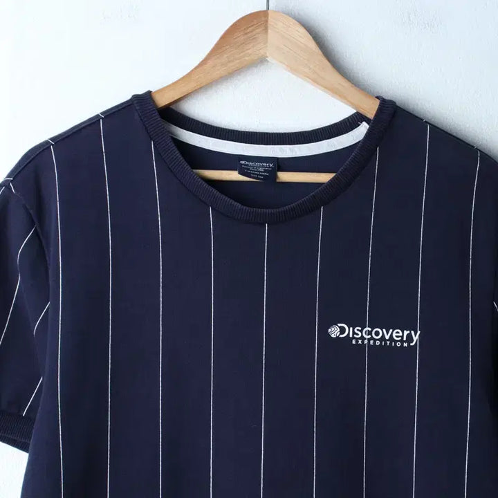 [BUNJANG] Discovery Expedition Striped T-Shirt (L-XL) / (L-XL) 디스커버리 반팔 티셔츠 스트라이프 네이비 올드스쿨-1865D
