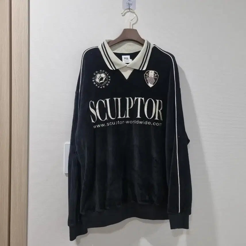 [BUNJANG] Sculptor Velvet Soccer Jersey Black S / 스컬프터 벨벳 사커 저지 블랙 S