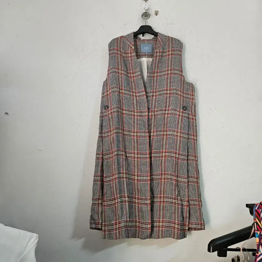 [BUNJANG] LBL 100% Wool Check Long Vest / LBL 체크 마100%롱 베스트 조끼