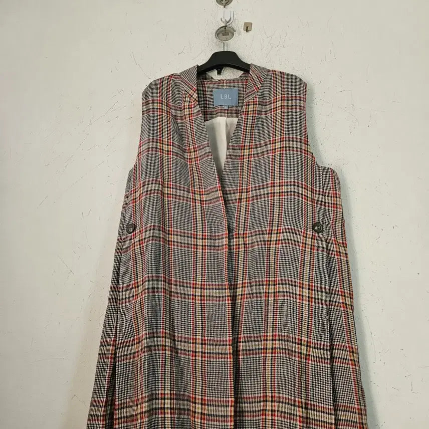 [BUNJANG] LBL 100% Wool Check Long Vest / LBL 체크 마100%롱 베스트 조끼