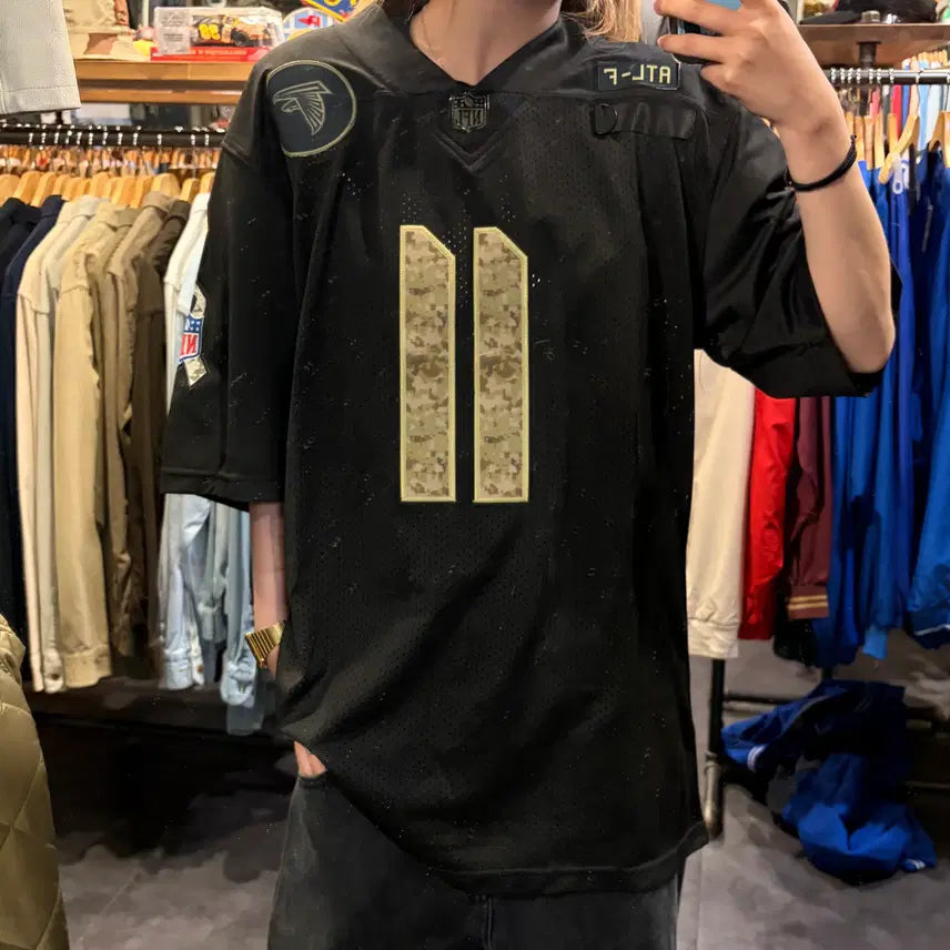 [BUNJANG] NFL X Nike Jones No. 11 Short Sleeve Jersey Black / NFL X NIKE NFL NO.11 Jones 반팔 져지 블랙