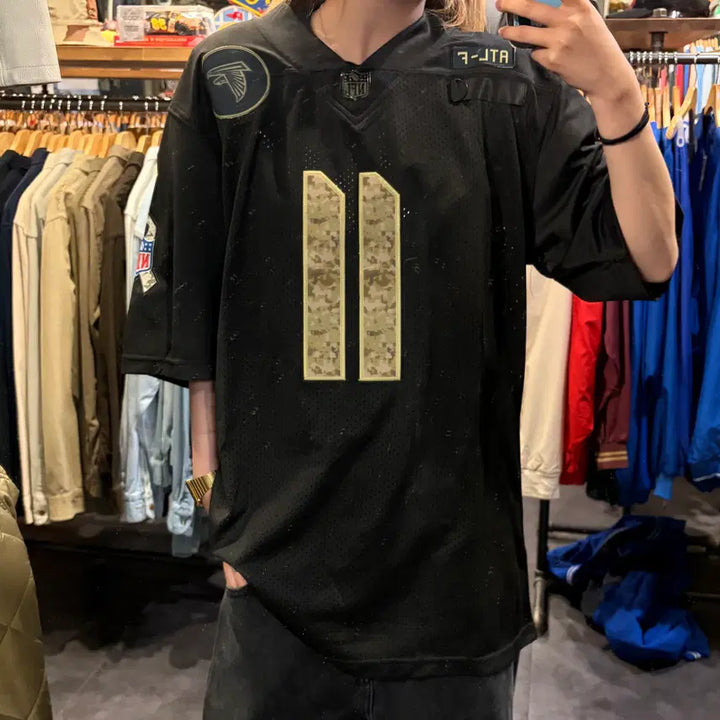 [BUNJANG] NFL X Nike Jones No. 11 Short Sleeve Jersey Black / NFL X NIKE NFL NO.11 Jones 반팔 져지 블랙