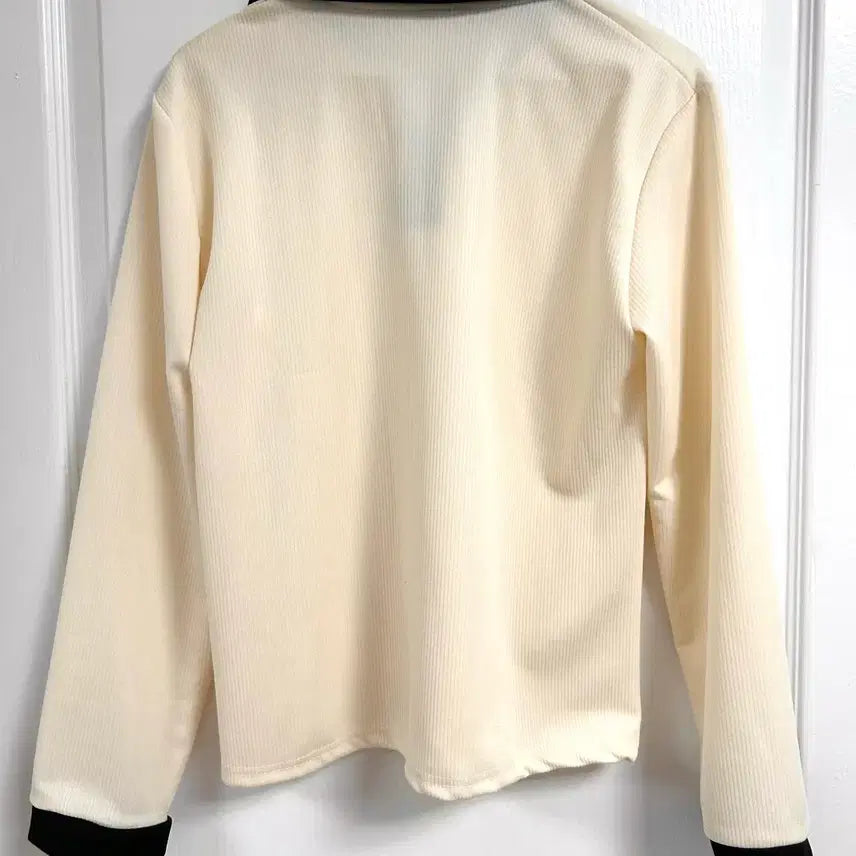 [BUNJANG] Ivory/Black Collar Shirt Set / 아이보리/블랙 카라 셔츠