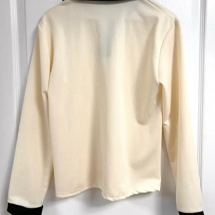 [BUNJANG] Ivory/Black Collar Shirt Set / 아이보리/블랙 카라 셔츠