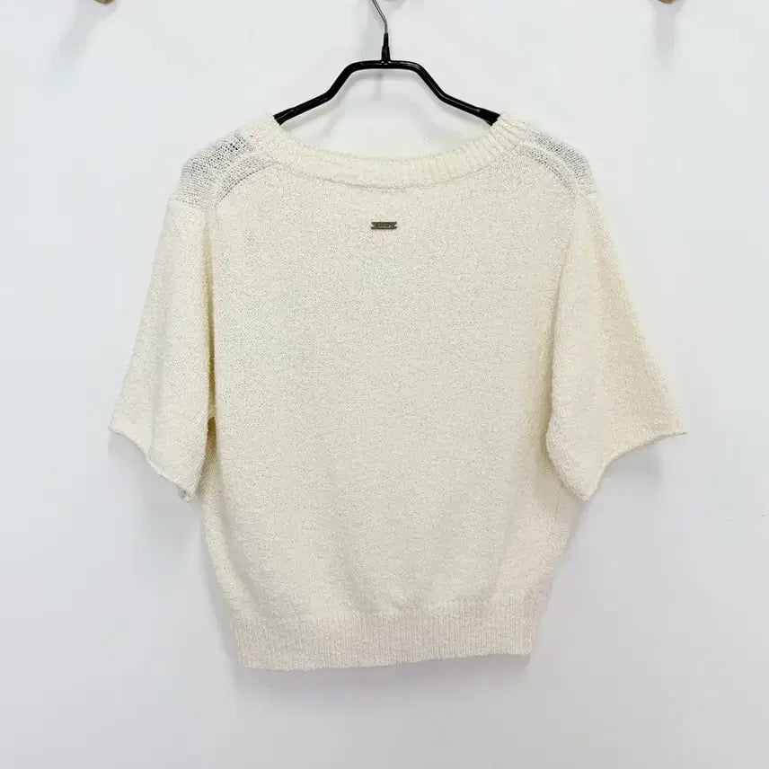 [BUNJANG] Ged Tail Cropped Short-Sleeve Cardigan Ivory / 게드 ged 테일 크롭 반팔가디건