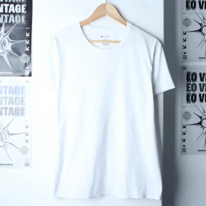[BUNJANG] Champion Plain White T-Shirt (L-XL) Old School / (L-XL) 챔피온 반팔 티셔츠 화이트 무지 올드스쿨-18665