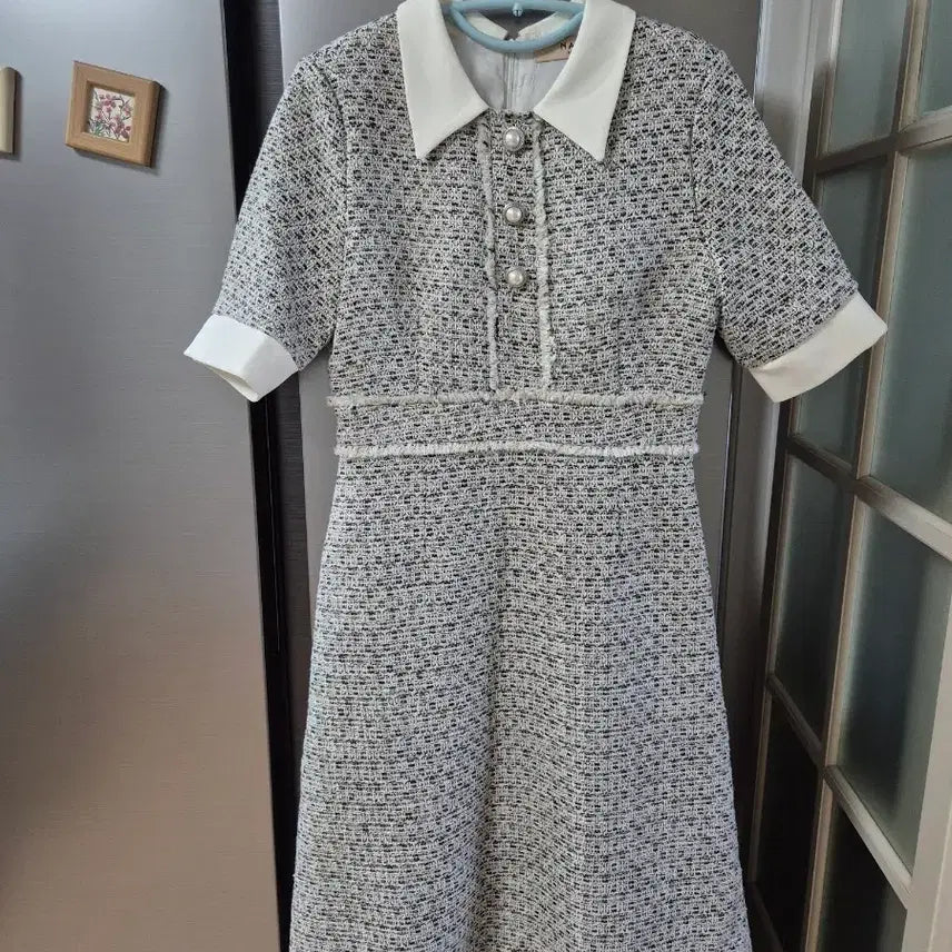 [BUNJANG] NAIN Atelier Pearl Point Tweed Dress (M) / 나인(NAIN) 아뜰리에 진주 포인트 트위드 원피스 (M)