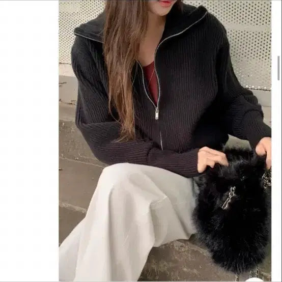 [BUNJANG] 8 Seconds Two-Way Knit Zip-Up / 에잇세컨지 투웨이 니트집업