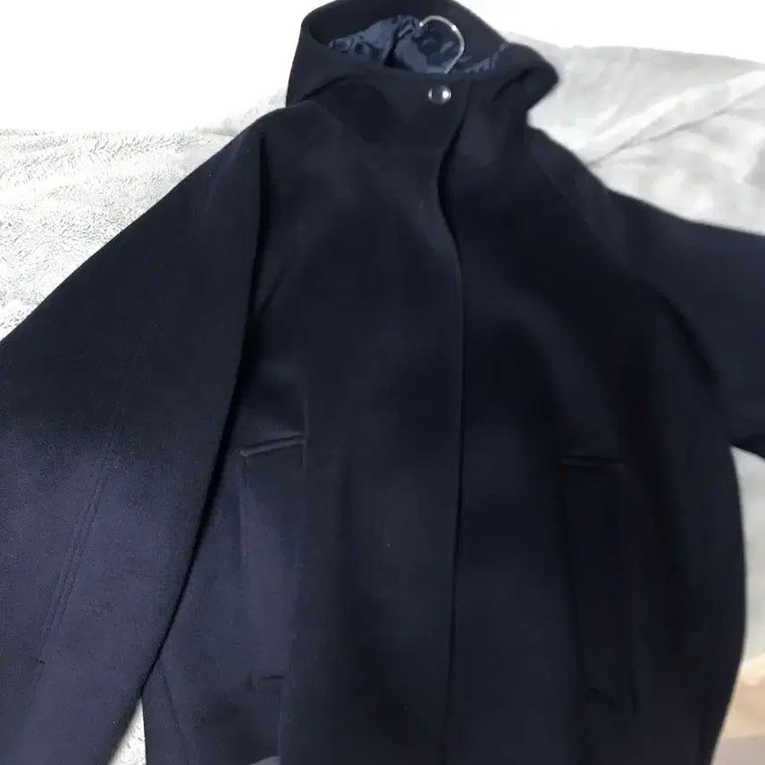 [BUNJANG] Type Service Hooded Half Coat Navy / 타입서비스 후드 하프 코트 네이비 무신사