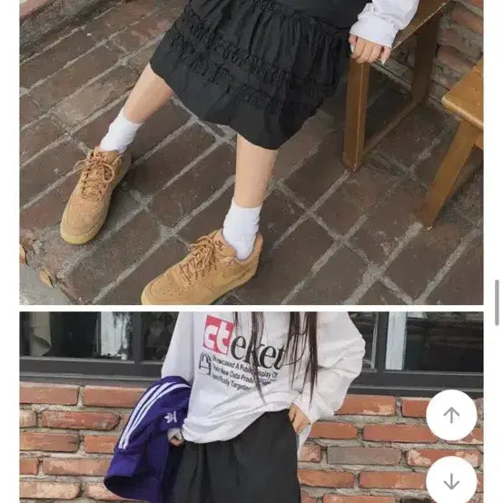 [BUNJANG] Jones Banding Frill Midi Skirt Black / 조네스 밴딩 프릴 미디 스커트 블랙