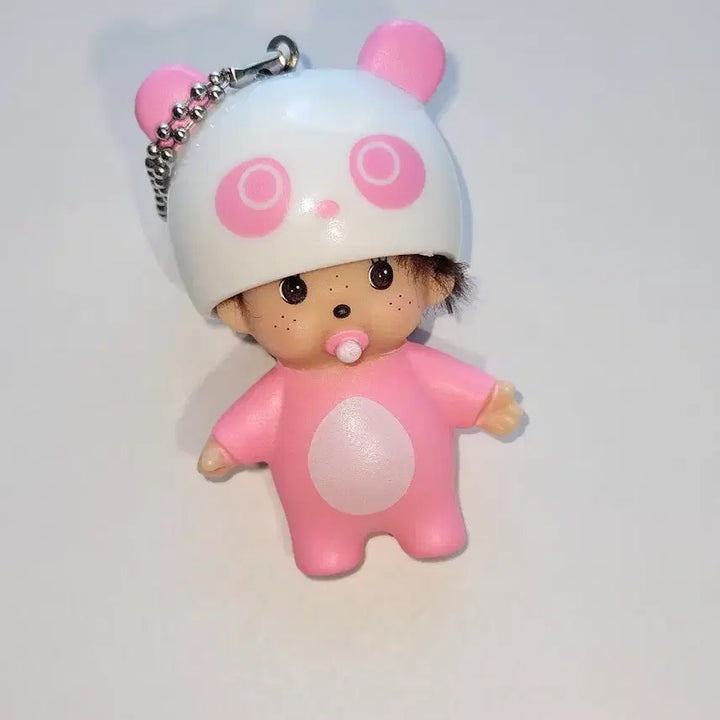 [BUNJANG] Monchhichi Baby Panda Mini Keychain Figure / 미사용) 몬치치 아기 일본 고전풍 인형 키링 피규어 초미니 초소형 판다
