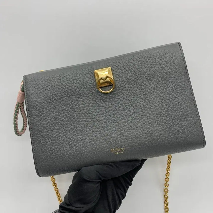 [BUNJANG] Mulberry Iris Chain Wallet Charcoal / 267001299 멀버리 아이리스 체인 지갑 차콜