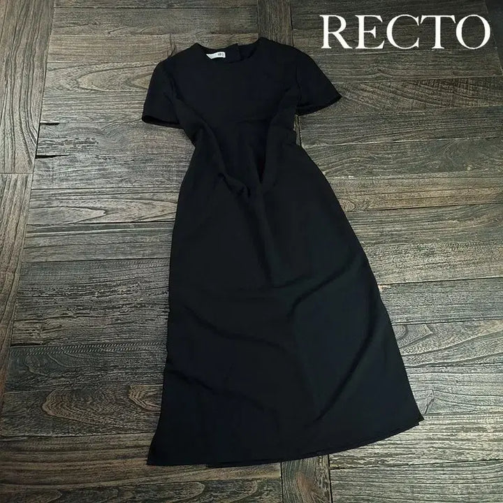 [BUNJANG] RECTO Short Sleeve Long Dress Black (Women&