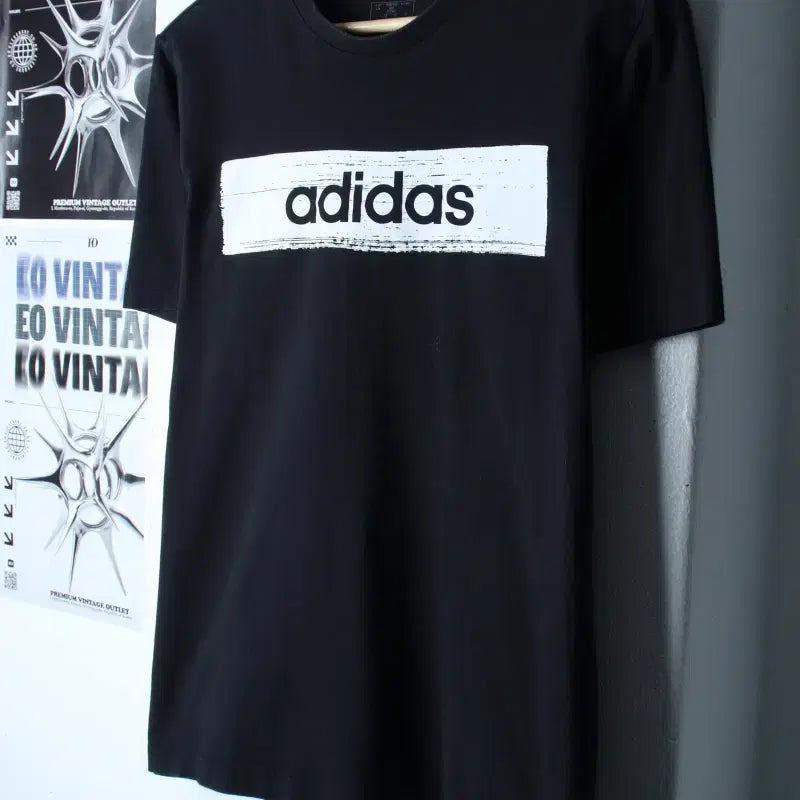 [BUNJANG] Adidas Big Logo Short Sleeve T-Shirt Black Old School / (L) 아디다스 반팔 티셔츠 빅로고 블랙 올드스쿨-18672