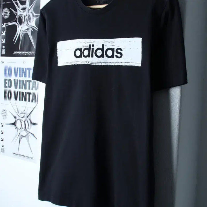 [BUNJANG] Adidas Big Logo Short Sleeve T-Shirt Black Old School / (L) 아디다스 반팔 티셔츠 빅로고 블랙 올드스쿨-18672