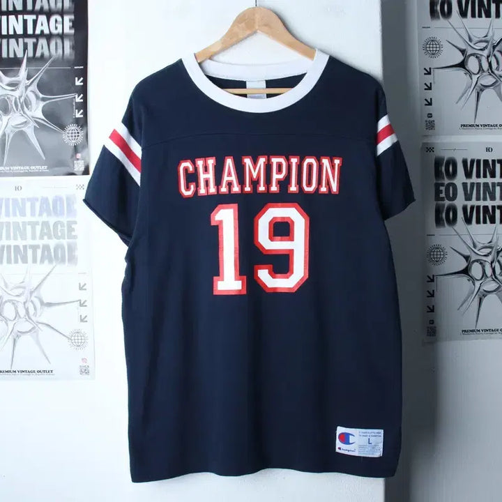 [BUNJANG] Champion Uniform Mesh T-Shirt Navy / (L-2XL) 챔피온 반팔 티셔츠 유니폼 매쉬 네이비 올드스쿨-18674