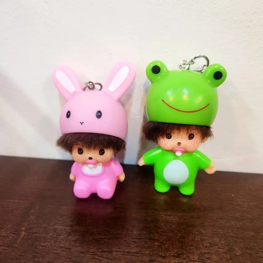 [BUNJANG] Baby Couple Keyring Set (Rabbit Hat &amp; Frog Hat) / 토끼모자 개구리모자 베이비커플키링세트