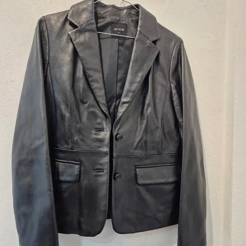 [BUNJANG] INTOIN Black Genuine Leather Jacket / INTOIN 인토인 블랙 양가죽 자켓