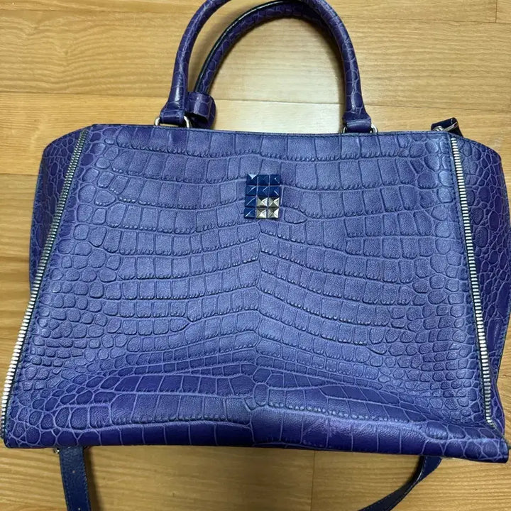 [BUNJANG] Manas Italian Leather Crocodile Pattern Tote Bag / 마나스(이탈리아 브랜드) 소가죽 토트백