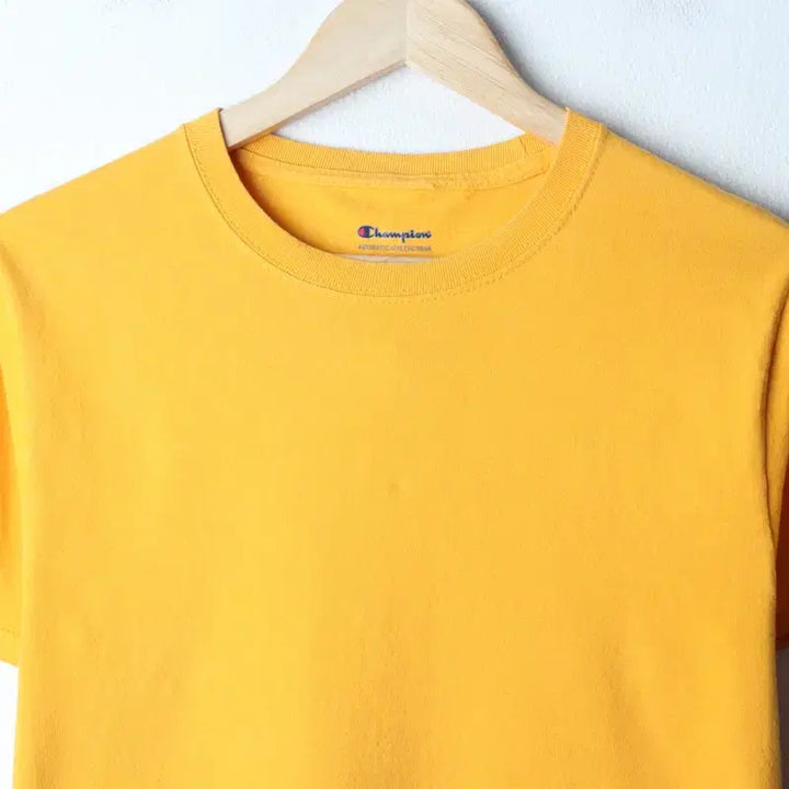 [BUNJANG] Champion Plain Yellow T-Shirt Old School / (S-M) 챔피온 반팔 티셔츠 노랑 무지 올드스쿨-18679