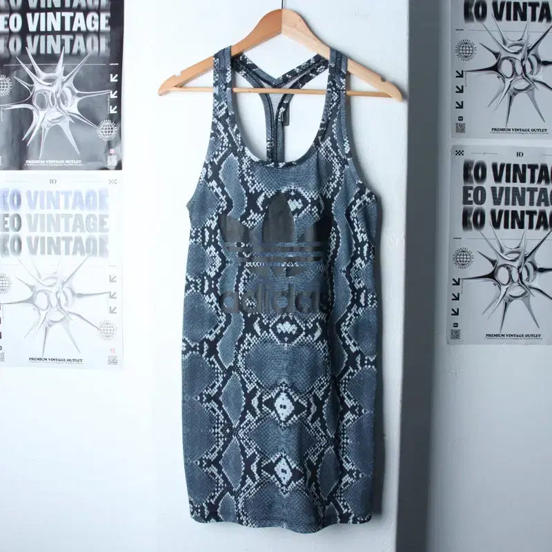 [BUNJANG] Adidas Limited Edition Performance Sleeveless T-Shirt / (S-M) 아디다스 반팔 티셔츠 민소매 기능성 뱀피 한정판-1867A