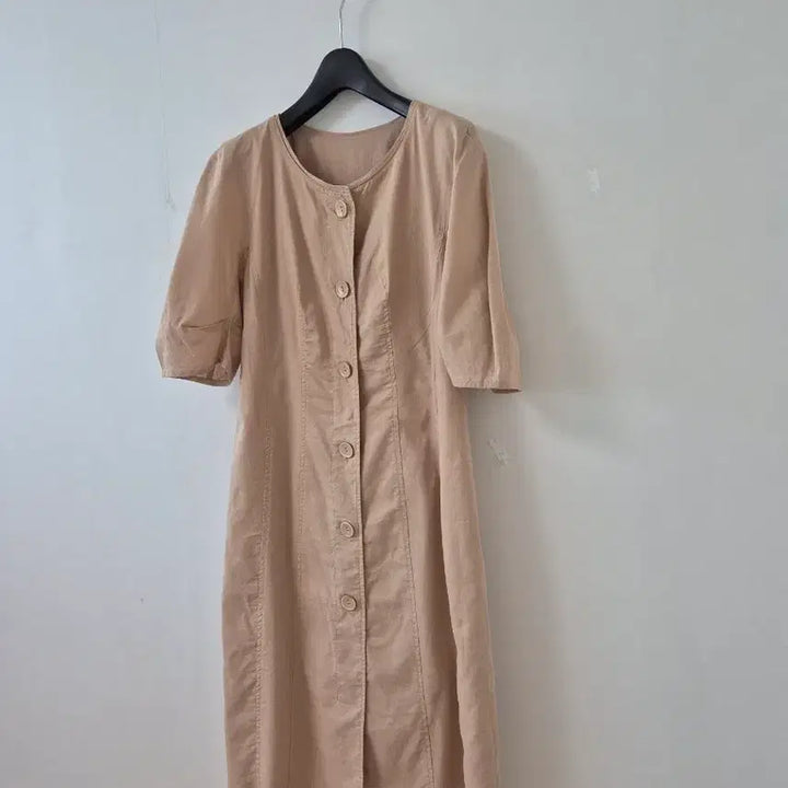 [BUNJANG] CC Collect Button Dress Beige / CC컬렉트 버튼 원피스