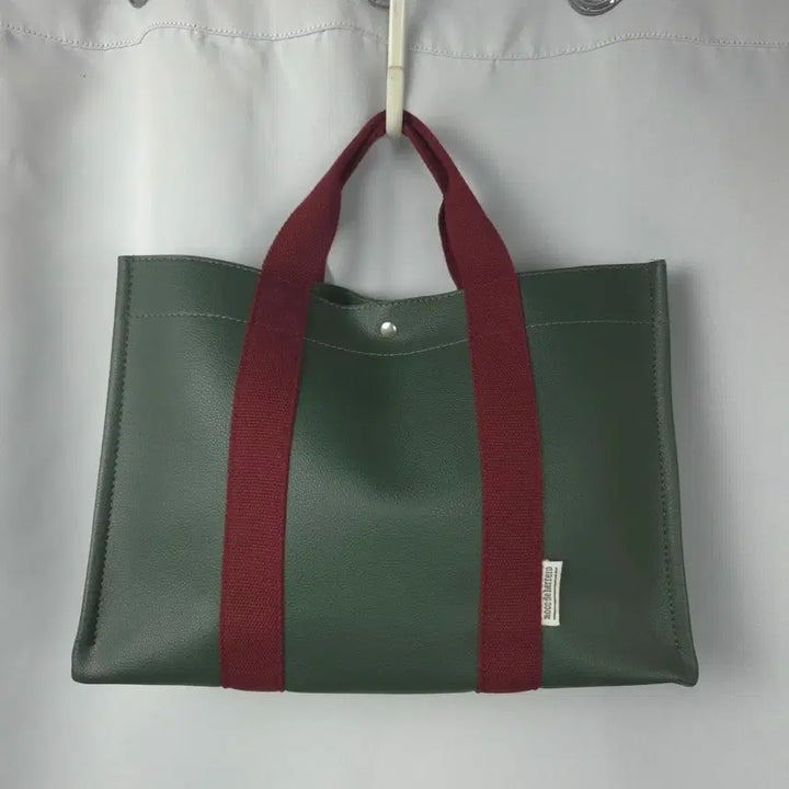 [BUNJANG] Mocodearo Tote Bag Green Burgundy / 모코데에레로 토트백 그린 버건디 포인트 가방