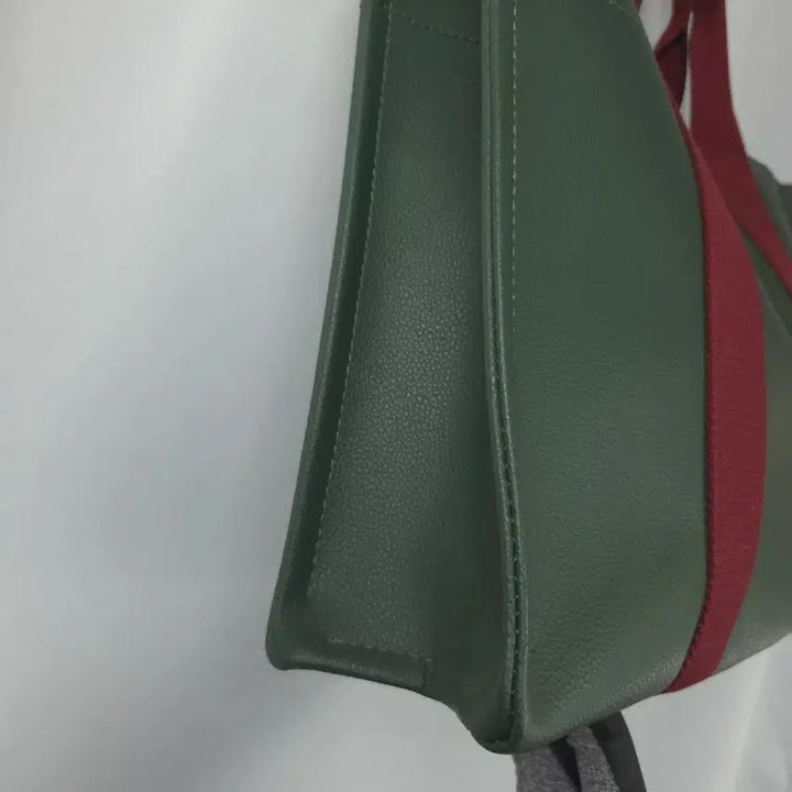 [BUNJANG] Mocodearo Tote Bag Green Burgundy / 모코데에레로 토트백 그린 버건디 포인트 가방