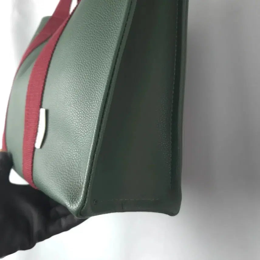 [BUNJANG] Mocodearo Tote Bag Green Burgundy / 모코데에레로 토트백 그린 버건디 포인트 가방