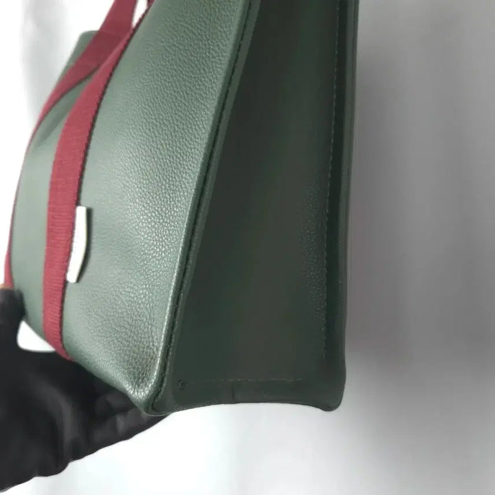 [BUNJANG] Mocodearo Tote Bag Green Burgundy / 모코데에레로 토트백 그린 버건디 포인트 가방