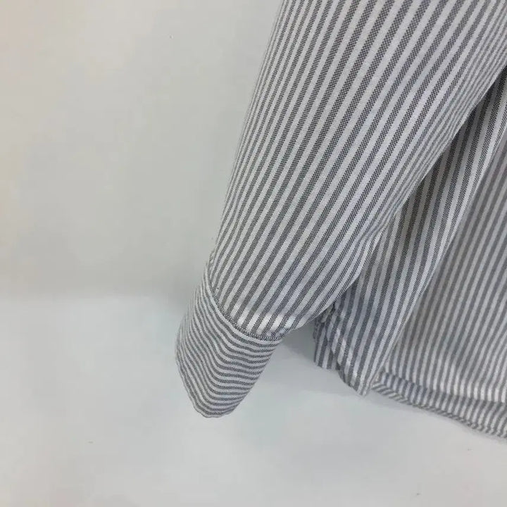 [BUNJANG] Uniqlo Oxford Grey Stripe Shirt L / 유니클로 옥스포드 그레이 스트라이프셔츠 L