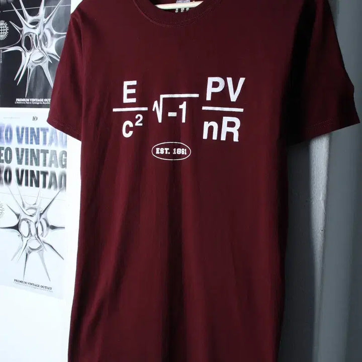 [BUNJANG] Champion Lettering T-Shirt Burgundy Old School / (S-M) 챔피온 반팔 티셔츠 레터링 버건디 올드스쿨-1867E