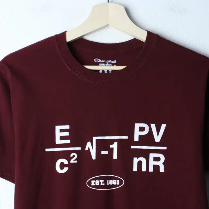 [BUNJANG] Champion Lettering T-Shirt Burgundy Old School / (S-M) 챔피온 반팔 티셔츠 레터링 버건디 올드스쿨-1867E