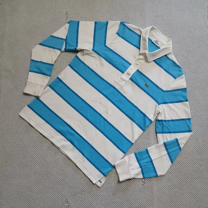 [BUNJANG] Lacoste Striped Long Sleeve Polo Shirt / 라코스테 스트라이프 긴팔 카라티셔츠