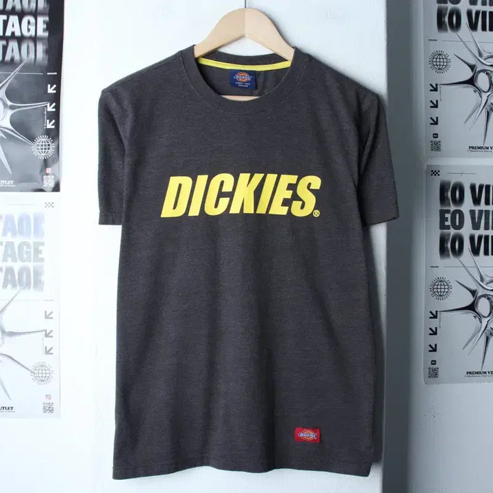 [BUNJANG] Dickies Big Logo Half-Sleeve T-Shirt (Grey, Old School) / (M-L) 디키즈 반팔 티셔츠 빅로고 그레이 올드스쿨-18681