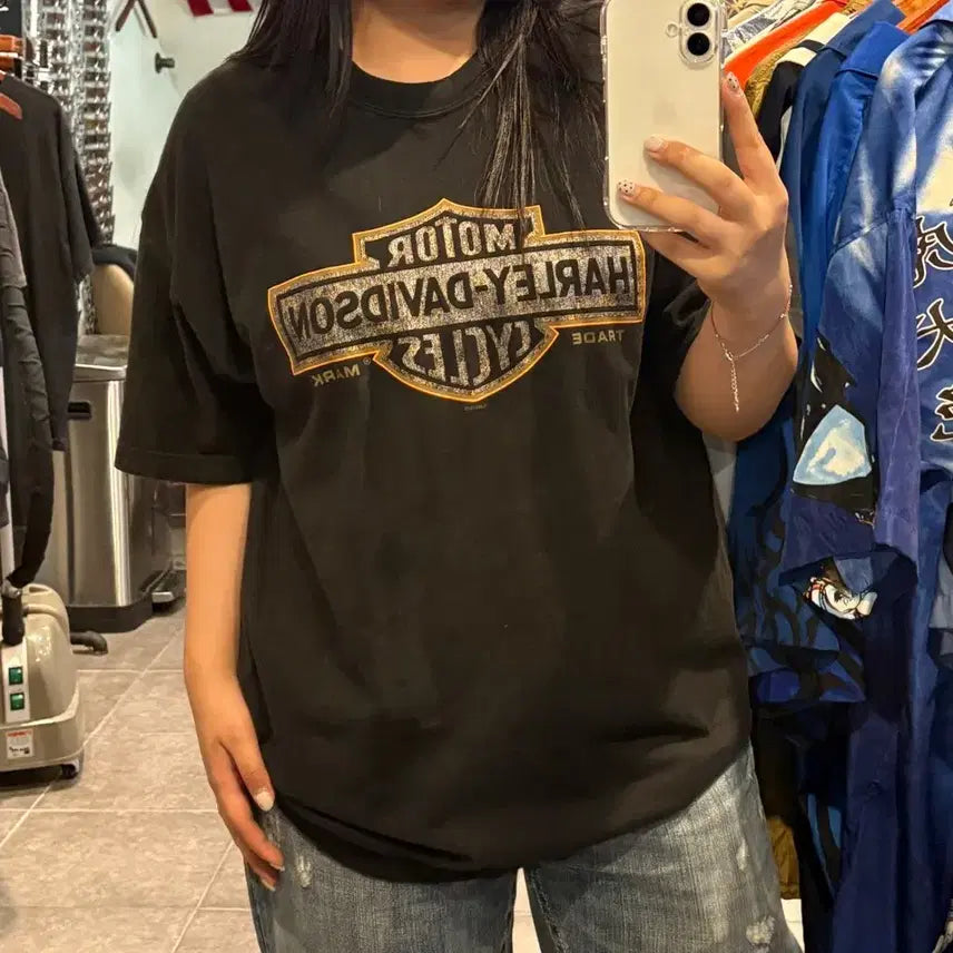 [BUNJANG] Harley Davidson Short Sleeve T-Shirt Black XL / [NO.9] 할리 데이비슨 반팔 티셔츠 검정