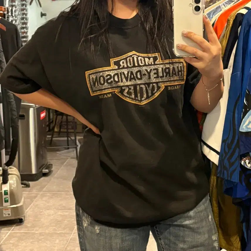 [BUNJANG] Harley Davidson Short Sleeve T-Shirt Black XL / [NO.9] 할리 데이비슨 반팔 티셔츠 검정
