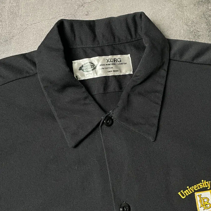 [BUNJANG] Dickies Vintage Black Cotton Work Shirt / DICKIES 디키즈 빈티지 블랙 코튼 워크 셔츠 A00908