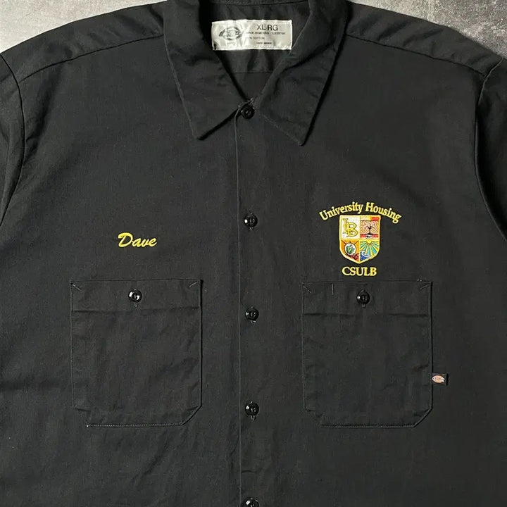 [BUNJANG] Dickies Vintage Black Cotton Work Shirt / DICKIES 디키즈 빈티지 블랙 코튼 워크 셔츠 A00908