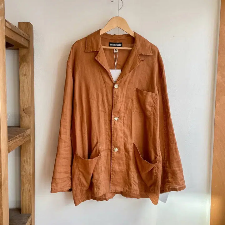 [BUNJANG] Monitaly Linen Jacket Brown / 모니탈리 린넨 자켓