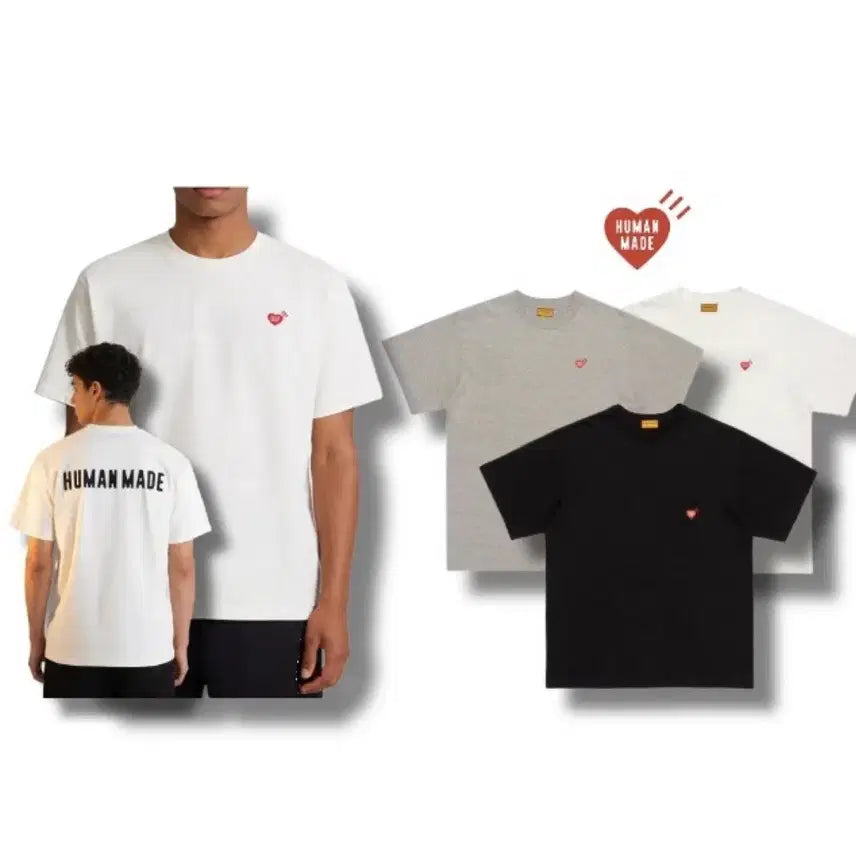 [BUNJANG] Human Made Heart Logo T-Shirt (Unisex) / [새상품/무배]휴먼메이드 하트로고 티셔츠 남녀공용