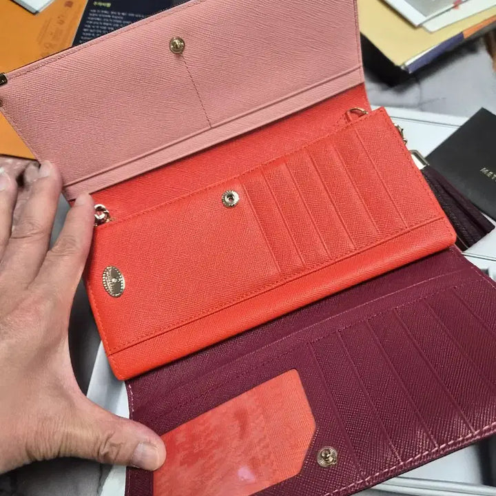 [BUNJANG] Metrociti Chain Wallet Burgundy / 메트로시티 체인 지갑 버건디색상