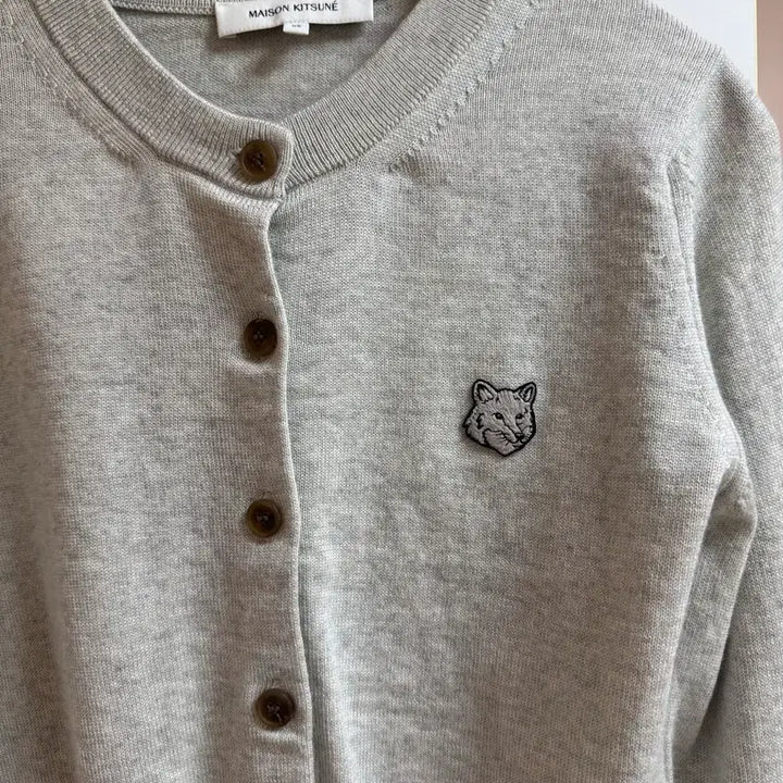 [BUNJANG] Maison Kitsuné Fox Patch Cardigan Grey XS / 메종키츠네 폭스 패치 가디건 그레이 xs