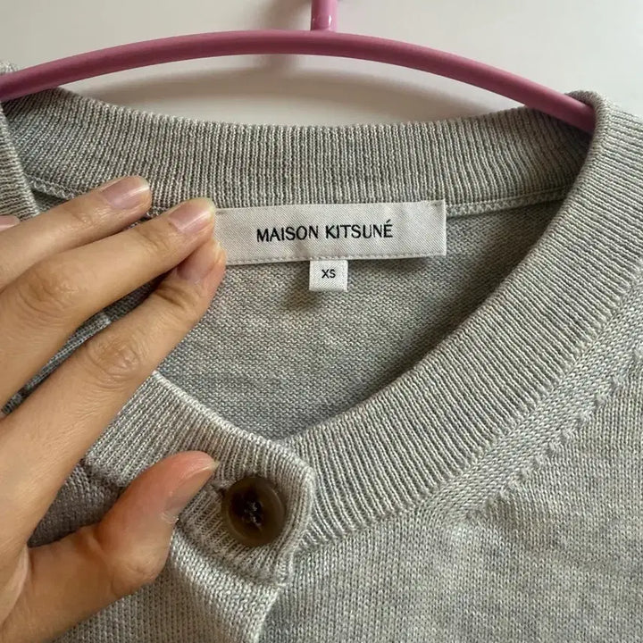 [BUNJANG] Maison Kitsuné Fox Patch Cardigan Grey XS / 메종키츠네 폭스 패치 가디건 그레이 xs